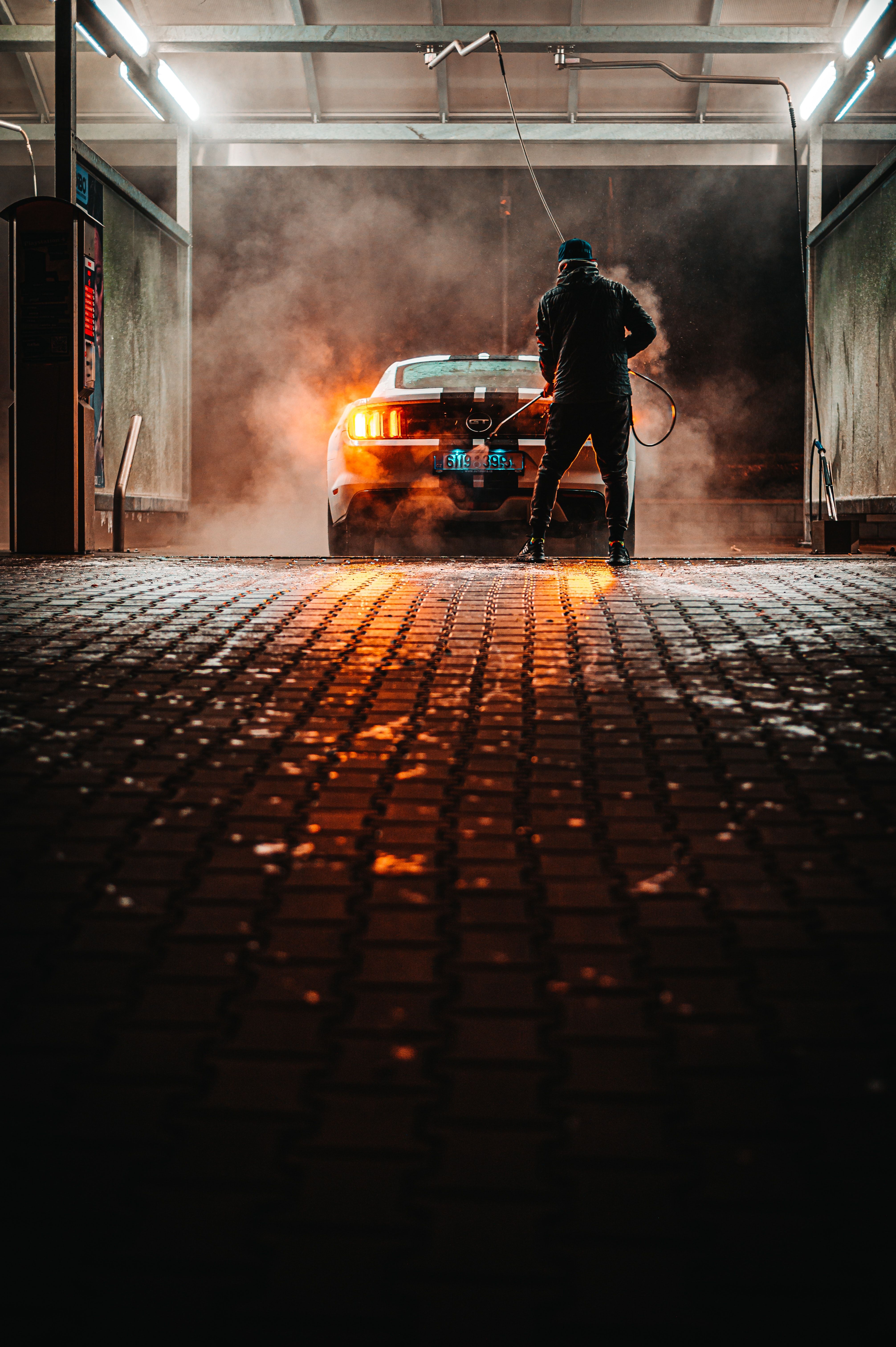 GT Mustang in a car wash