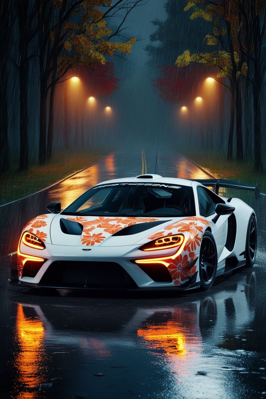 #Voiture #sport #puissante #sous #pluie #Ambiance