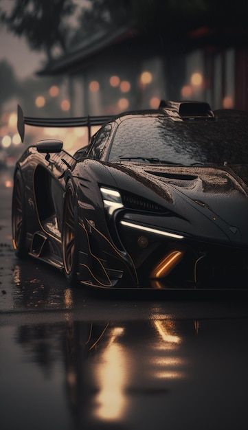 #Papéis #parede #carro #preto #chuva #imagem #Premium #gerada