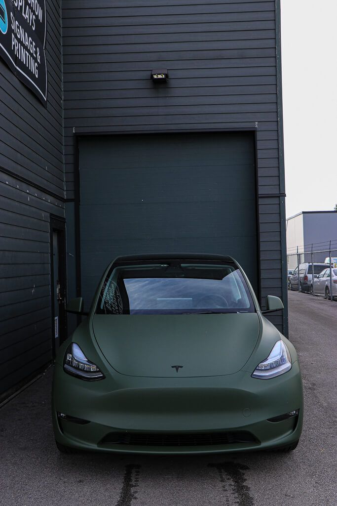#Tesla #Model #Wrap #Military #Green