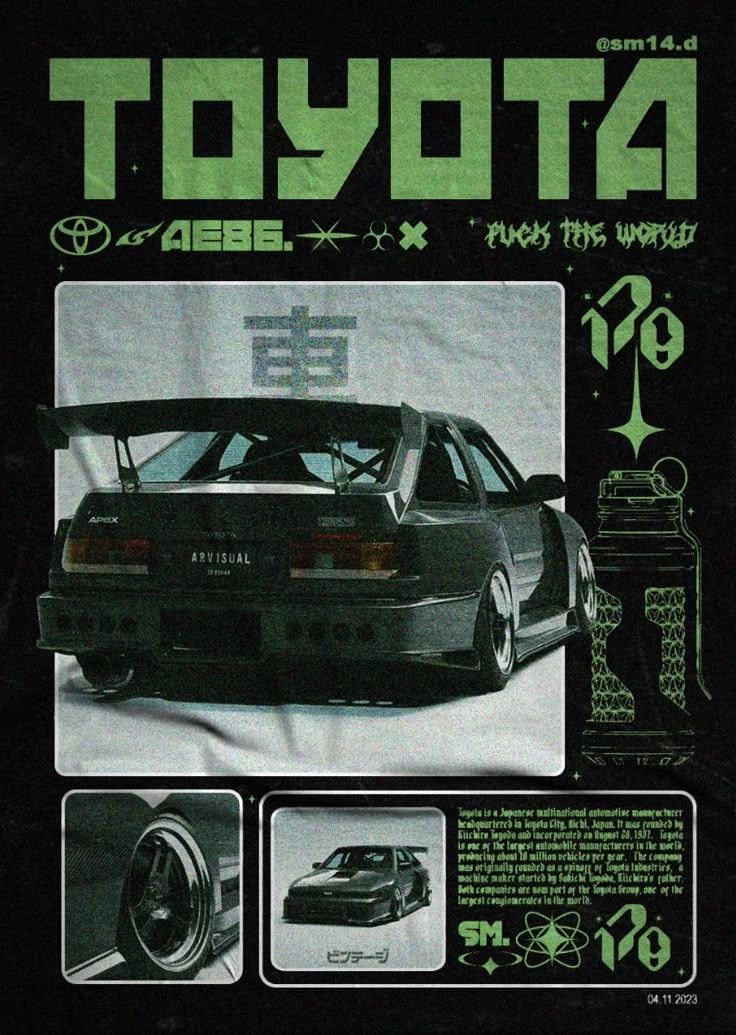 #Toyota #Sports #Car #Poster #Green