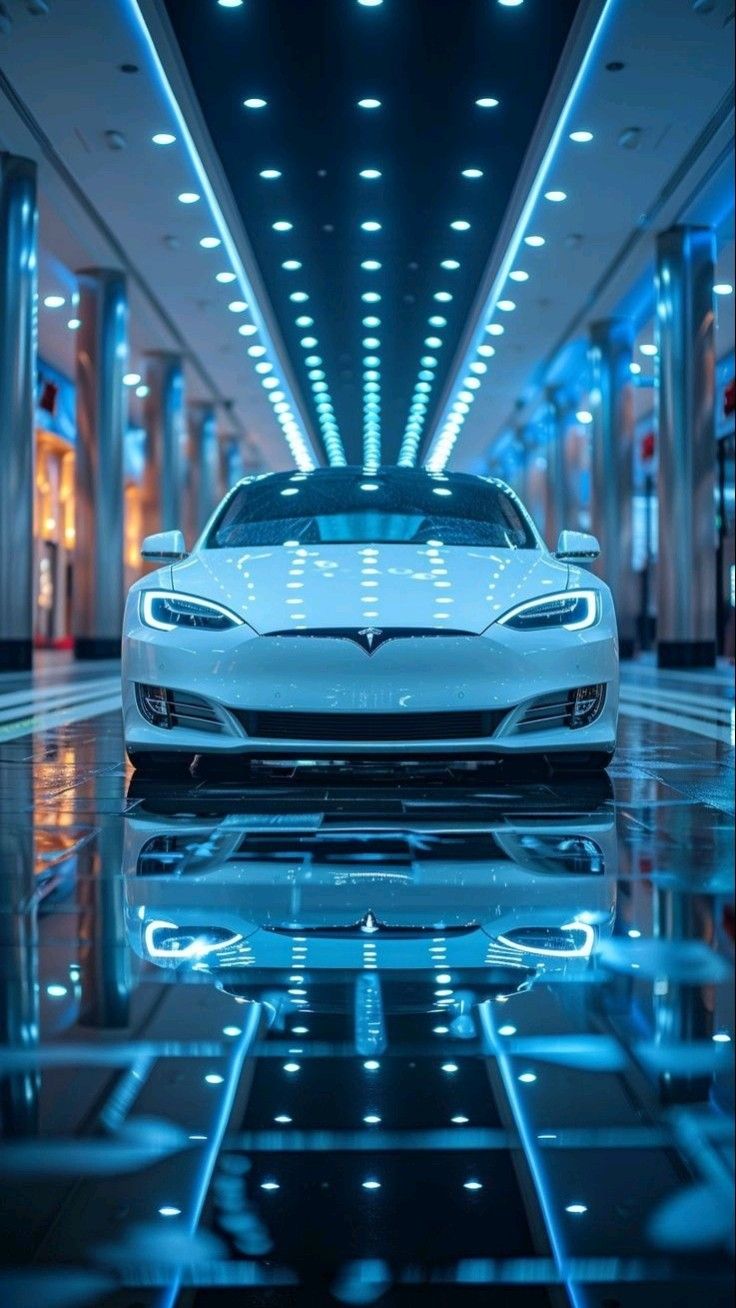 #Futuristic #Elegance #Tesla #Model #Neon #Lights