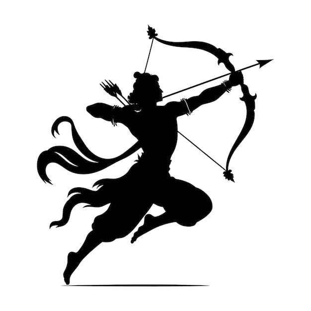 #Ram #navami #Lord #Ramas #dynamism #heroic #spirit #minimalist #silhouette #vector #illustration #Premium #Vector