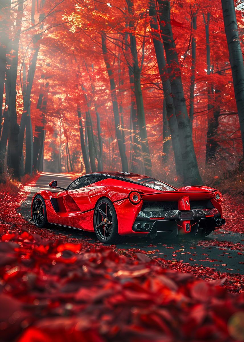 #Red #Ferrari #Rear #Racing