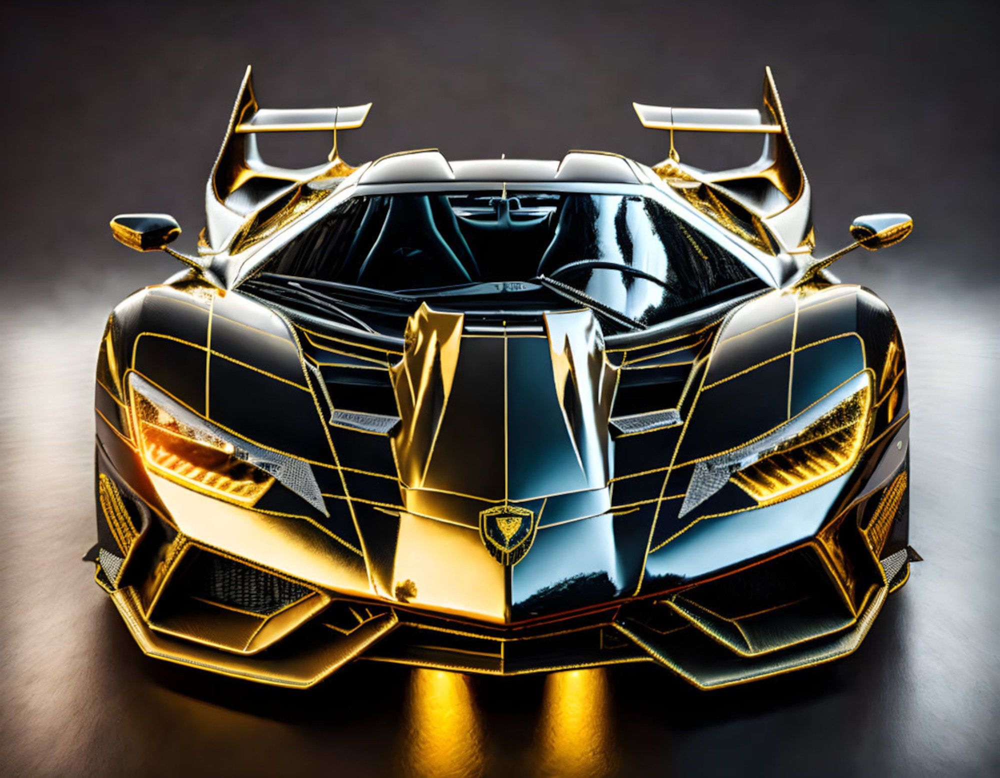 #Jet #Black #Lamborghini #Gold #Trim #Digital #art #Crisp #Quality #Download #Print #multiple #sizes