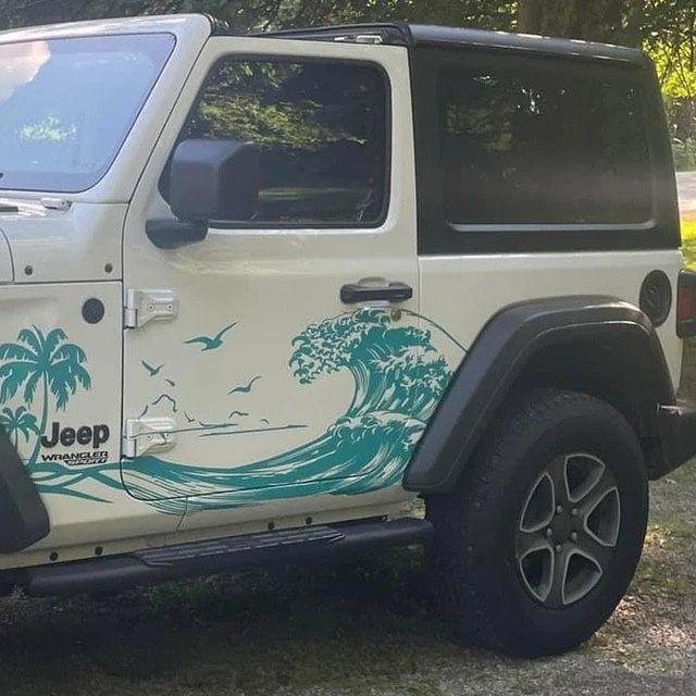 #Wave #Beach #Full #Side #Decal #door