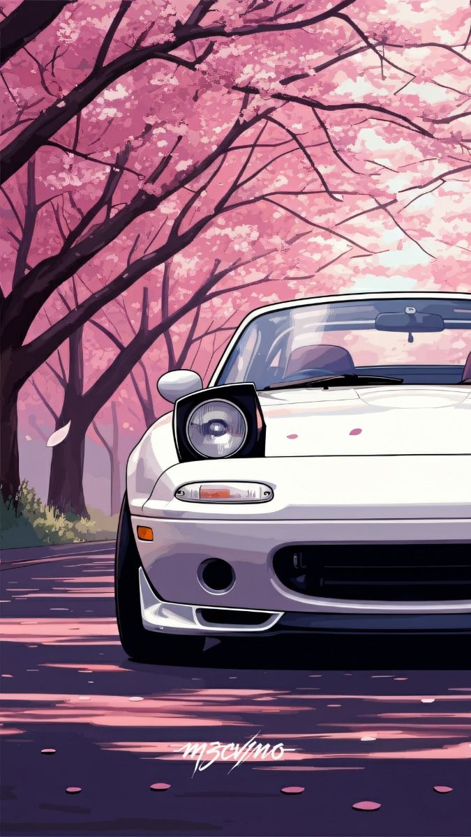 #Stunning #Mazda #Miata #Cherry #Blossom #Trees #Premium #iPhone #Wallpaper
