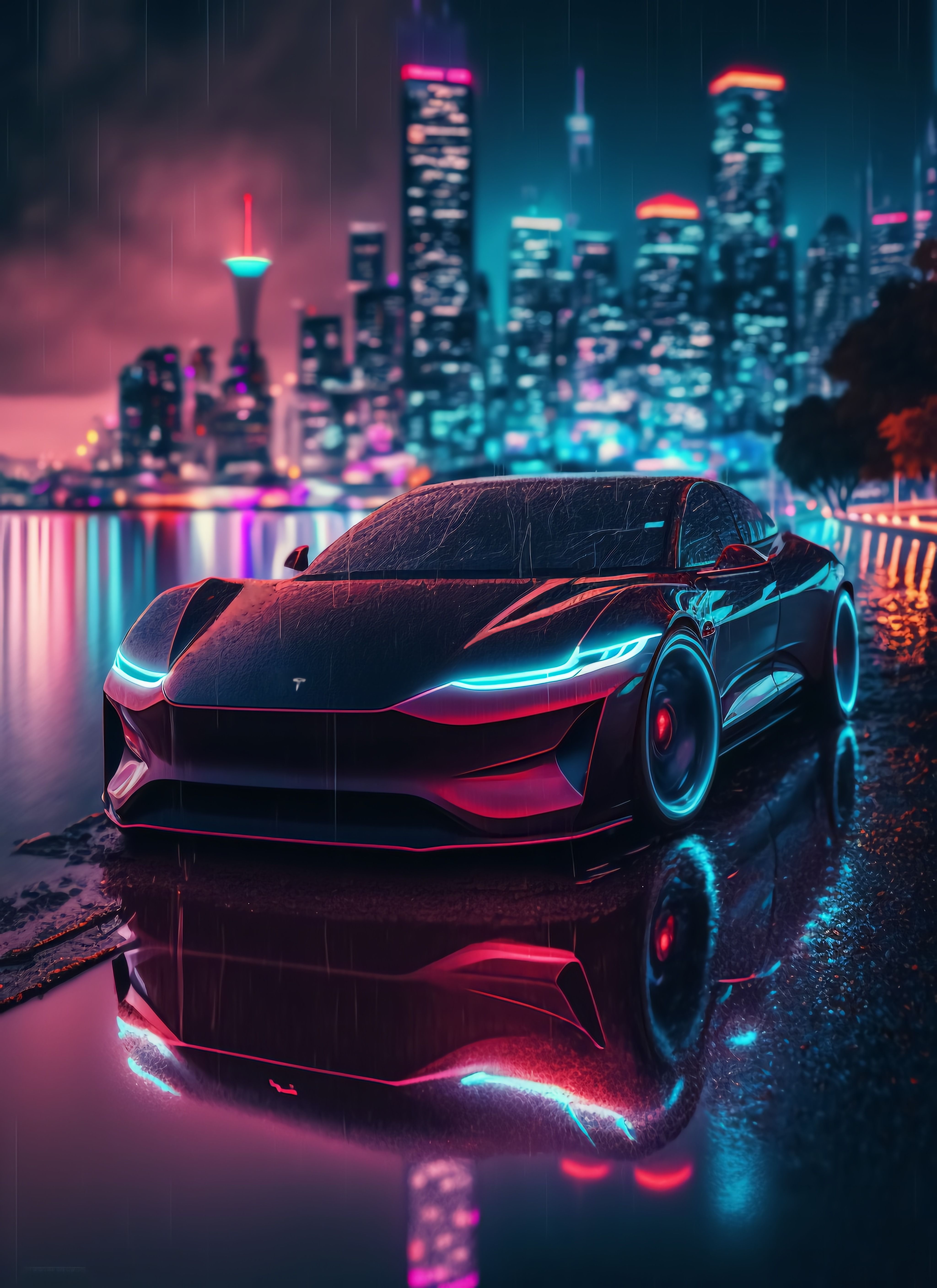 'Tesla Model S Supercar' Poster by Pixaverse | Displate