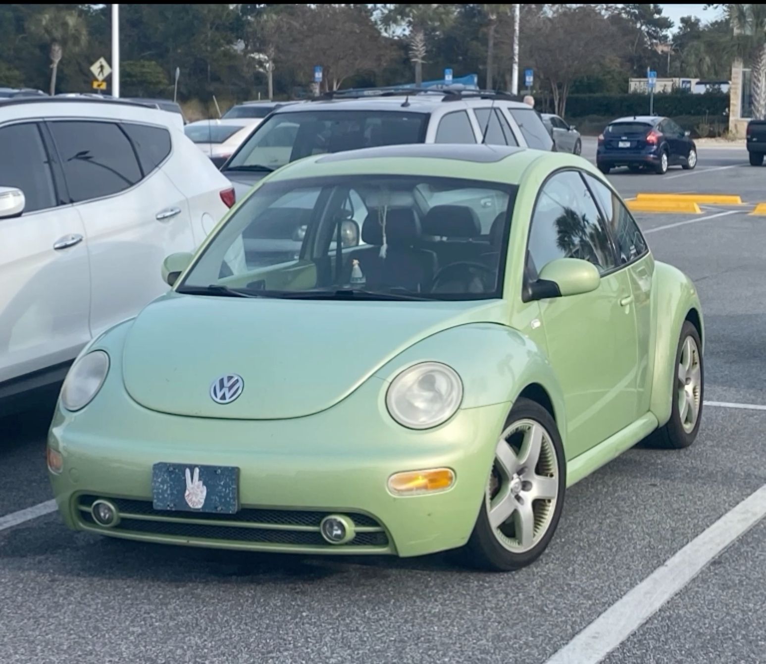 #green #volkswagen #beetle