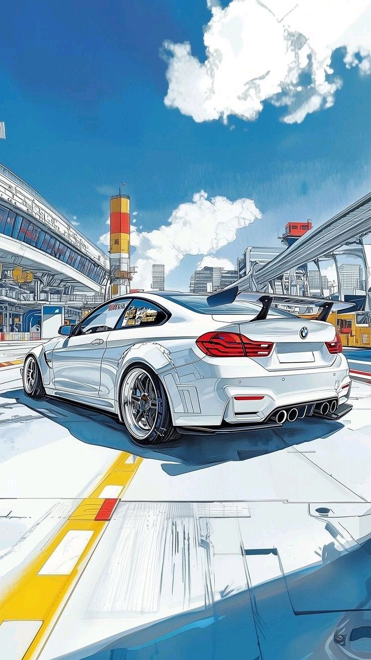 #Futuristic #BMW #Racer #Cyber #City #Streets #Illustrated