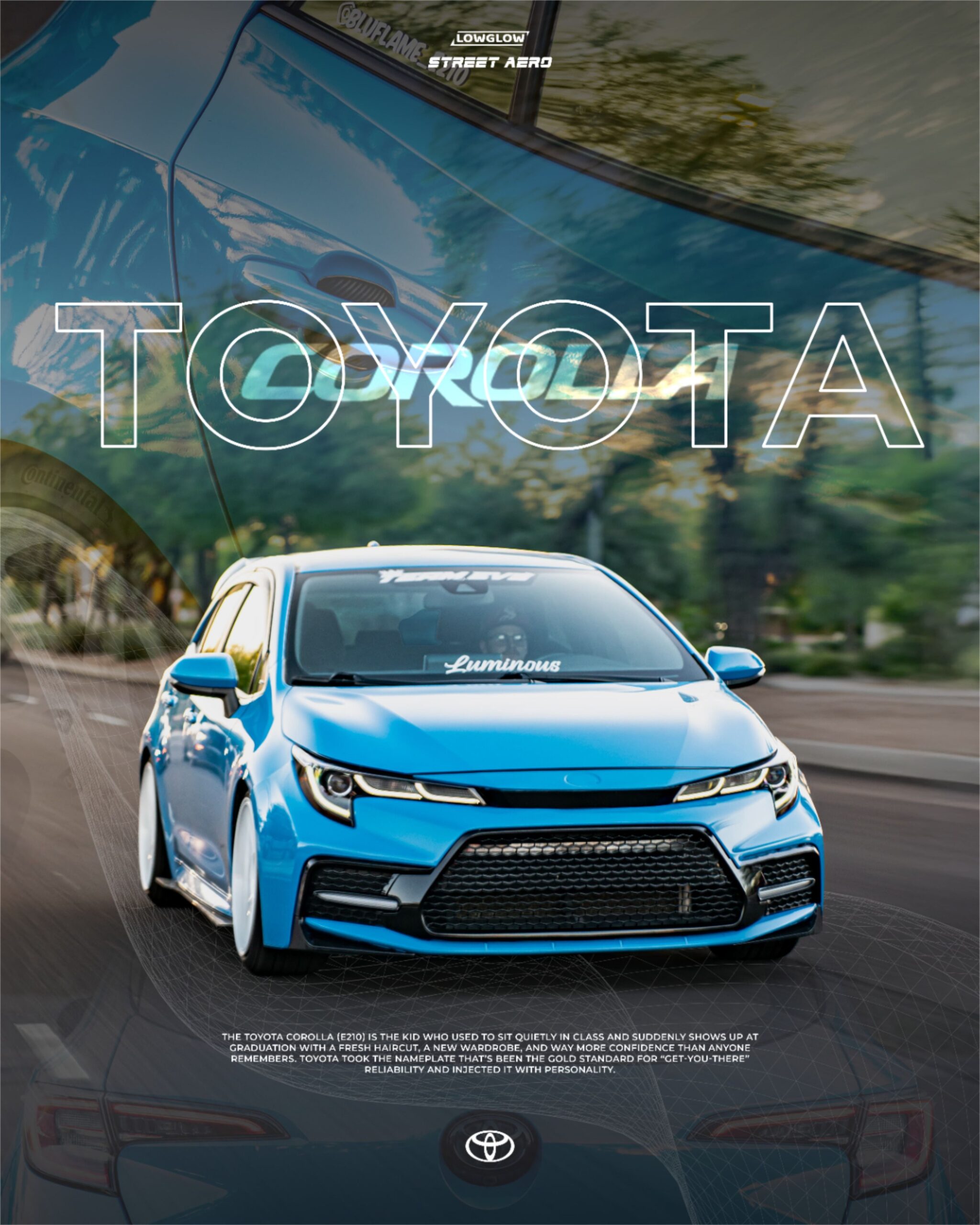 #Blue #Toyota #Corolla #Car #Poster #Digital #Design