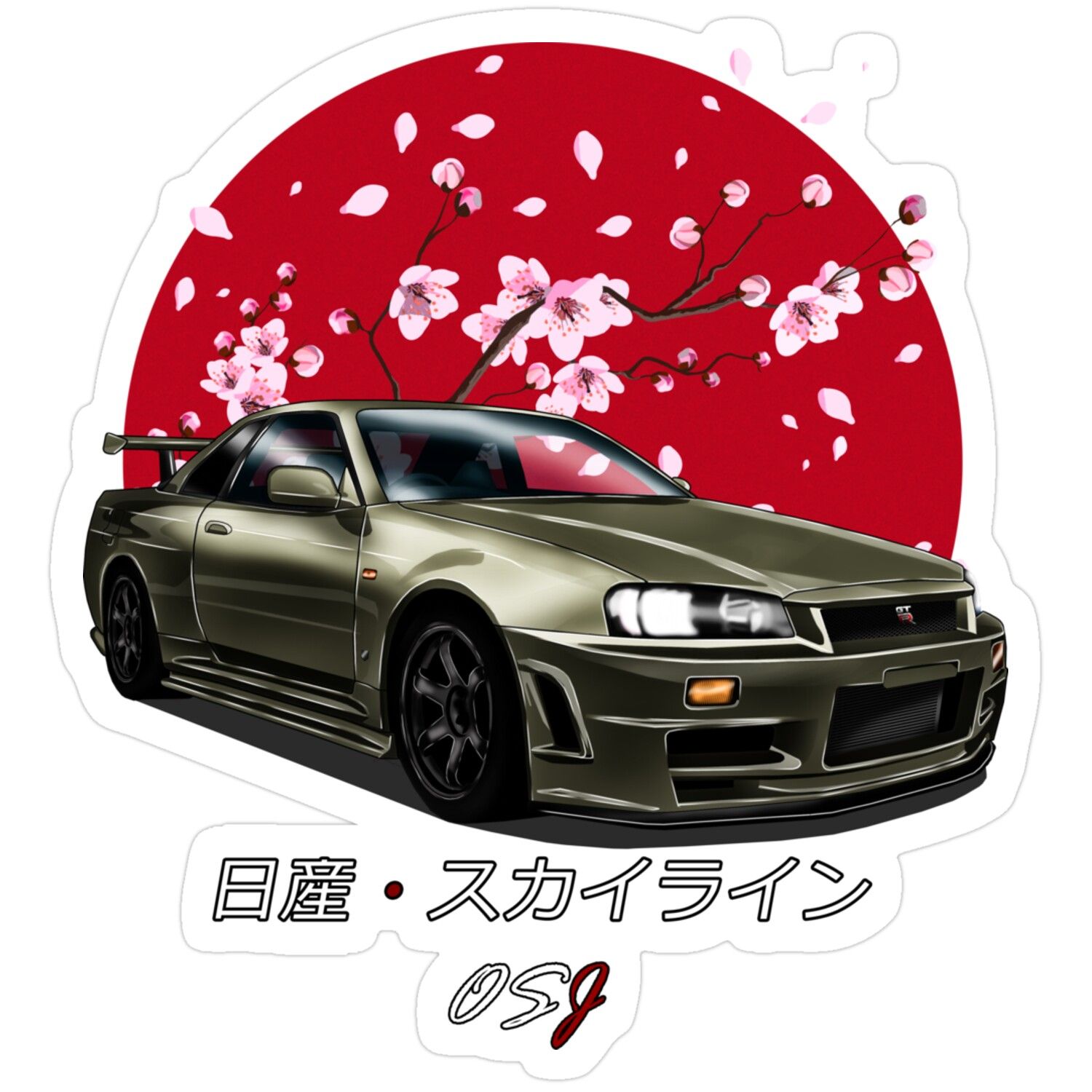 #Skyline #R34 #Sunrise #Edition #Old_School_Jdm_ #Sticker
