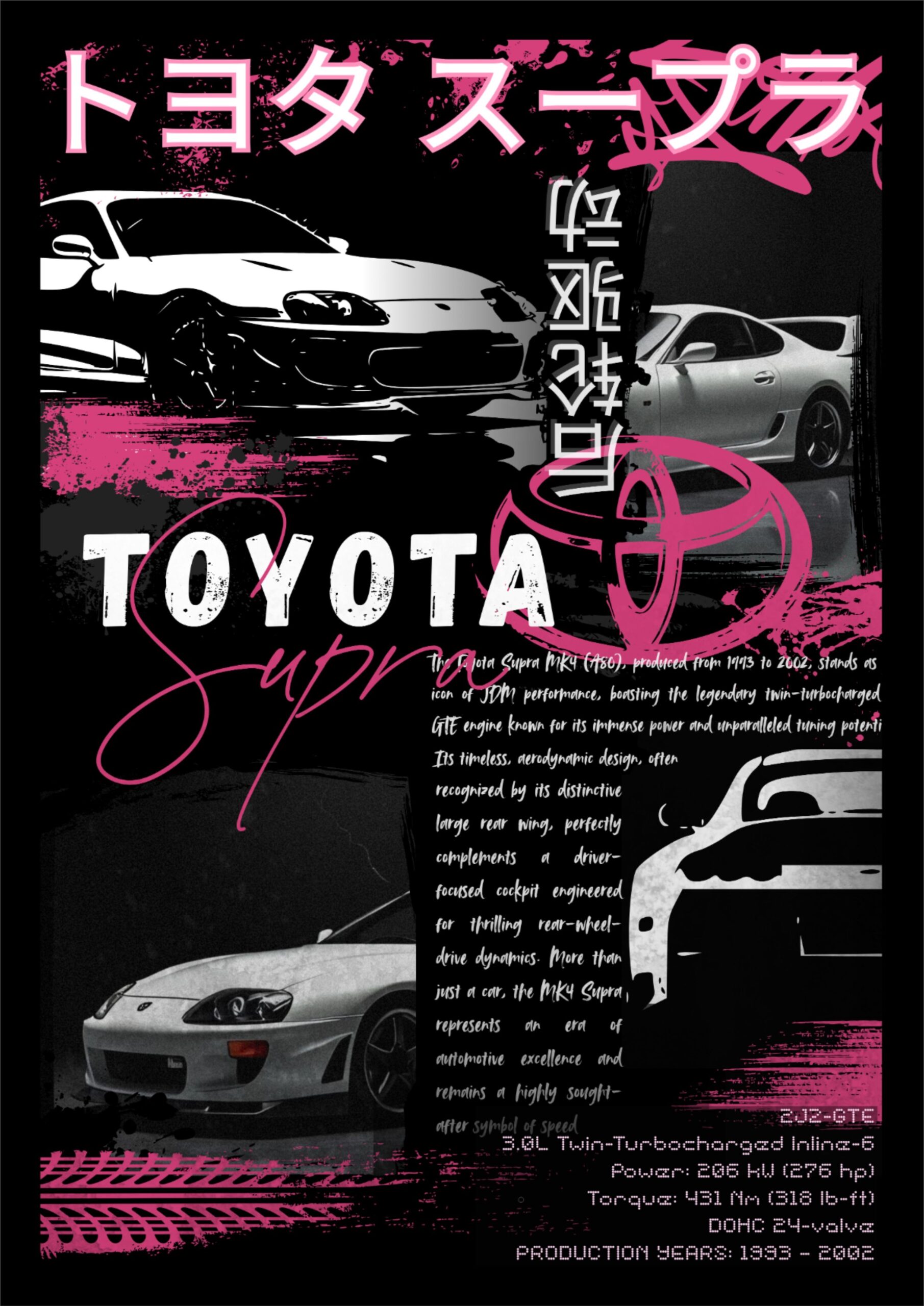#Toyota #Supra #MK4 #Digital #Poster #JDM #Legendary #Sports #Car #Wall #Art #Print #Car #Enthusiasts