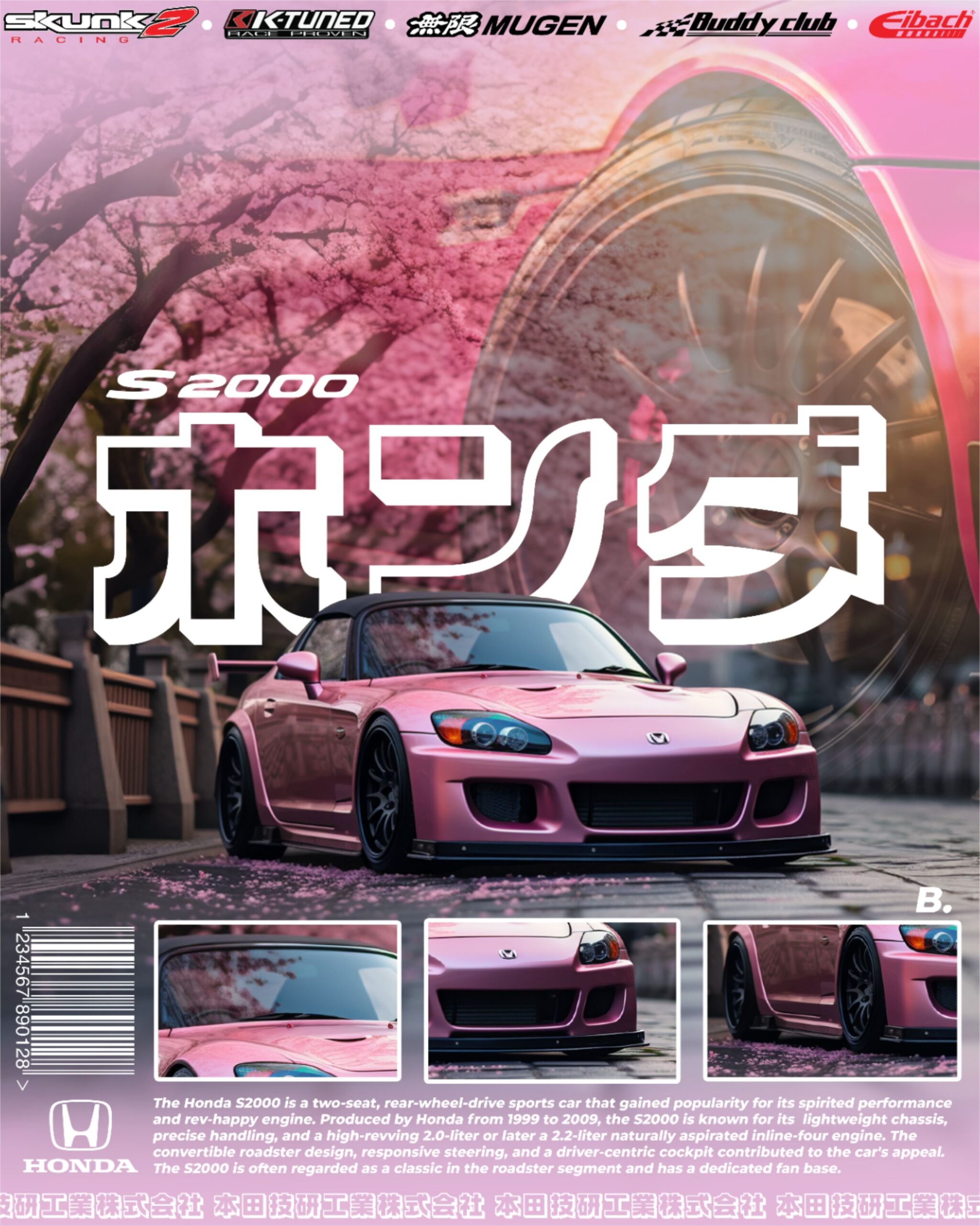 #Pink #Honda #S2000 #JDM #Poster #Digital #Design