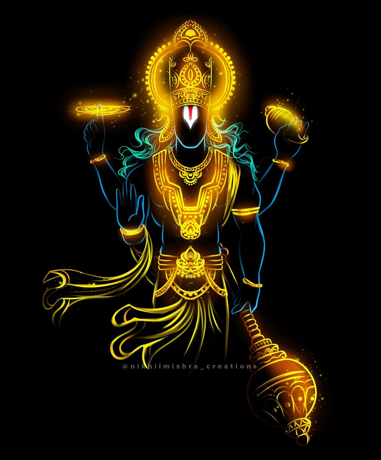 #Shri #Vishnu #digital #art #Nikhil #Mishra