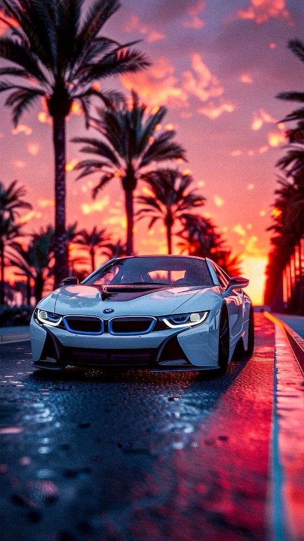 #Synthwave #Sunset #BMW #Wallpaper