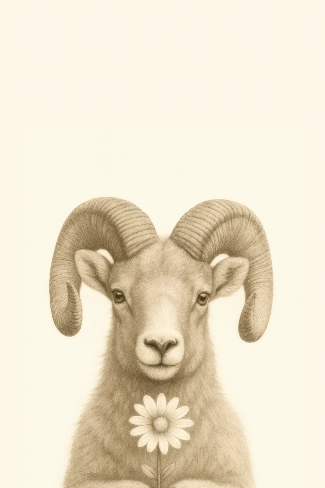 #Bighorn #Sheep #Daisy #Animal #Portrait #Digital #Art #Print #Digital #Download