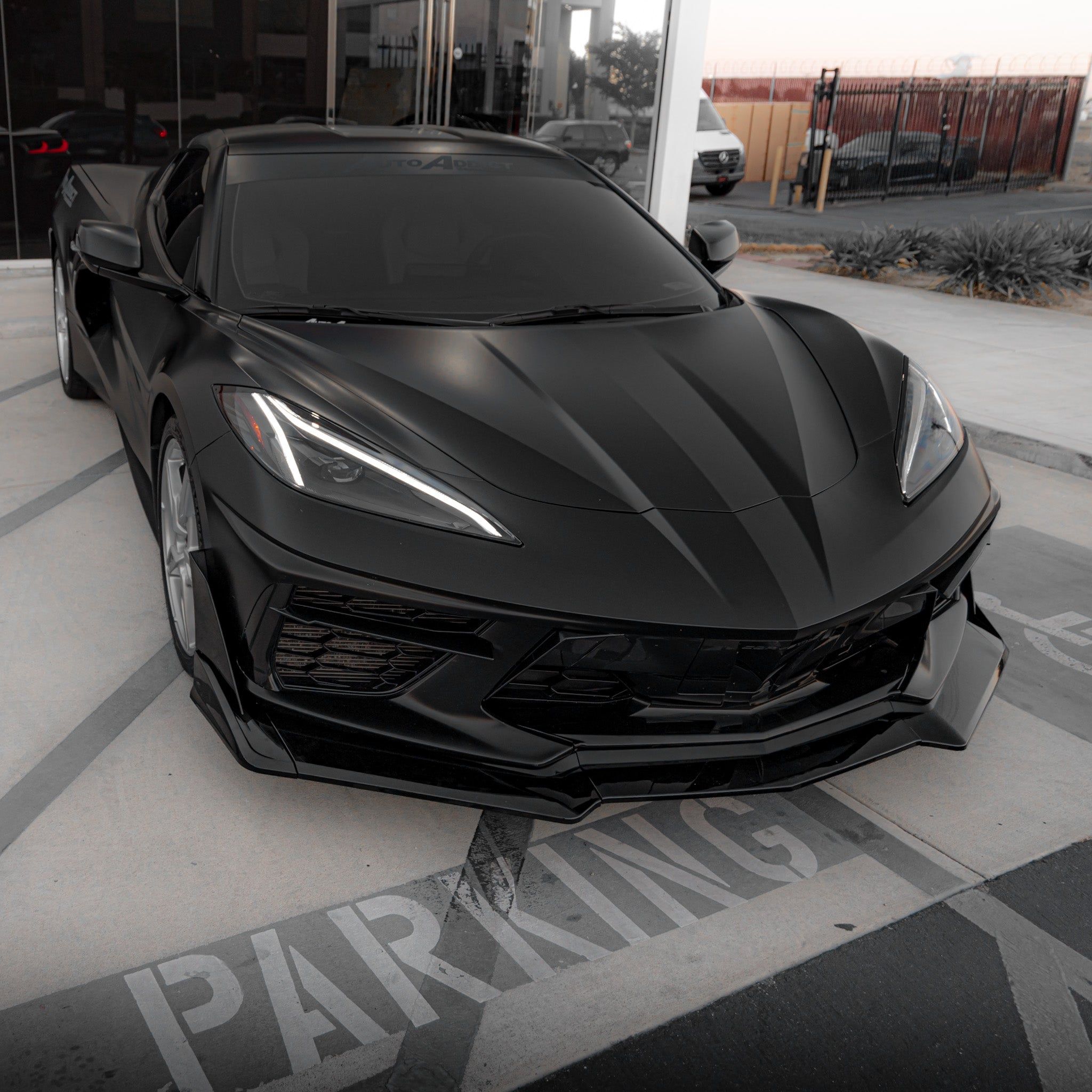 #Corvette #Stingray #Evo #Style #Front #Chin #Splitter #Gloss #Black