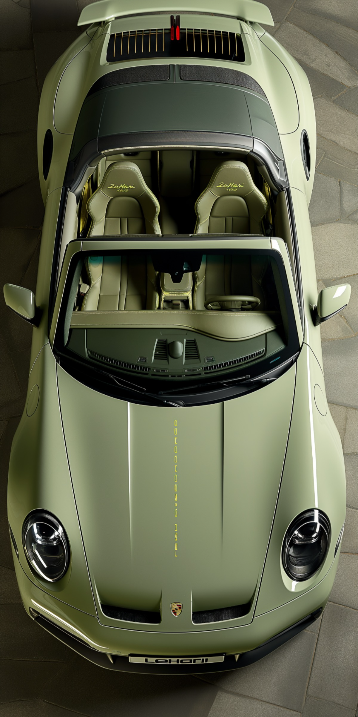 #Olive #Green #Porsche #top #view