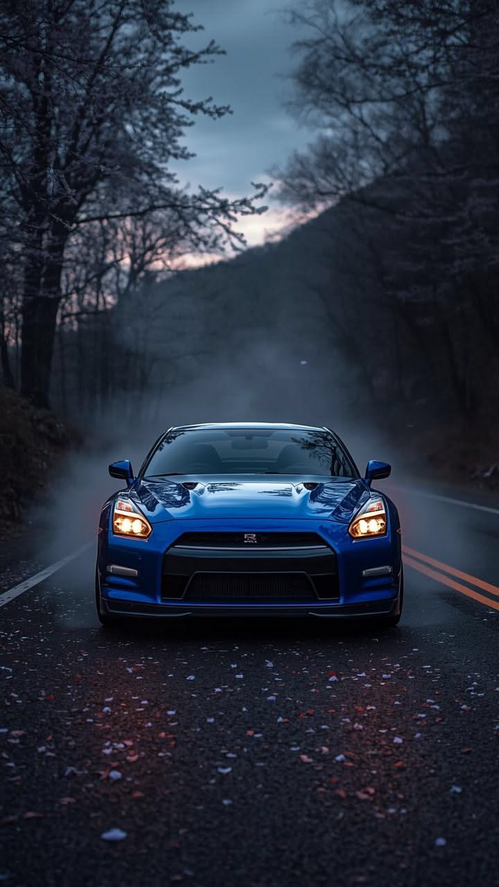 #free #wallpapers #nissan #jdm #car #blue #road #petals #sakura #mountains #forest #sunset #japan..