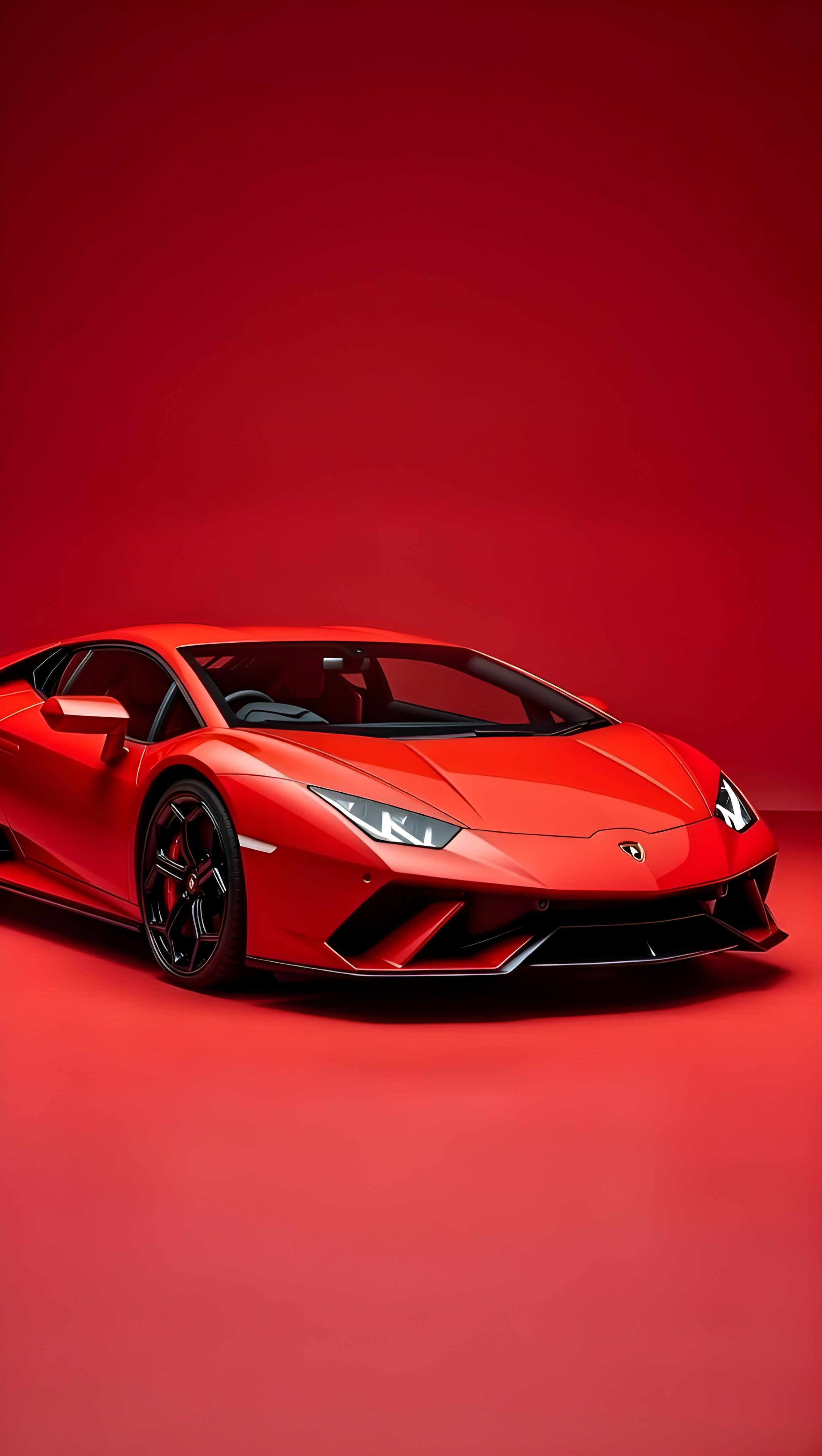 Bold Red Lamborghini Front Minimal Wallpaper For iPhone And Android Lock Screen Background