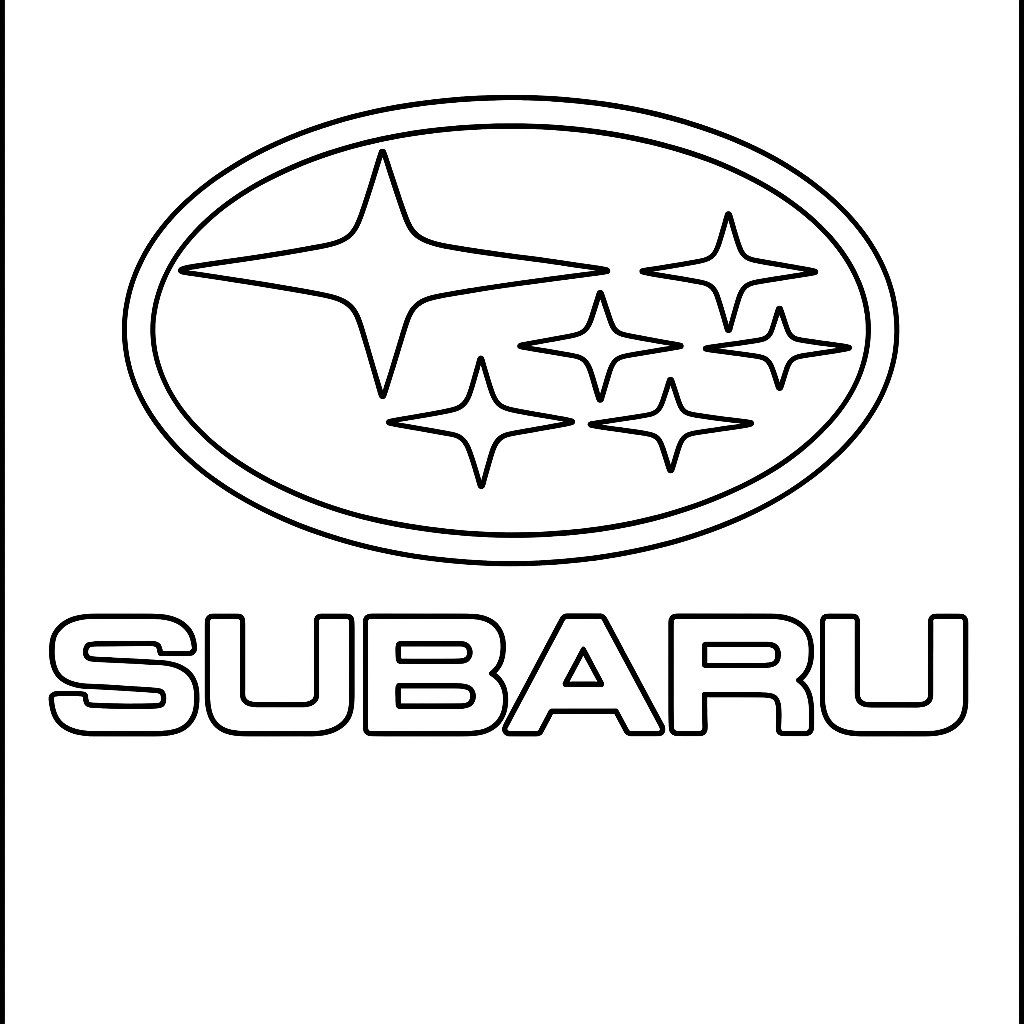 #Colouring #Page #Subaru #Logo