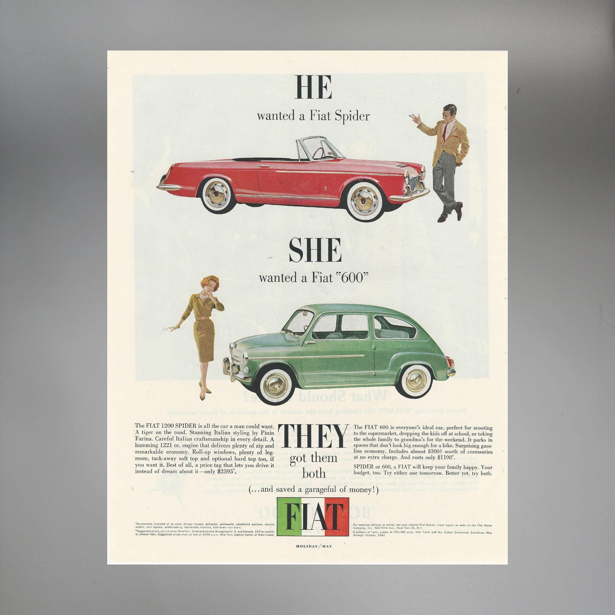#Fiat #Vintage #Magazine #Large #Format #wanted #Fiat #Spider #wanted #Fiat #Auto #Collectible #Wall #Art