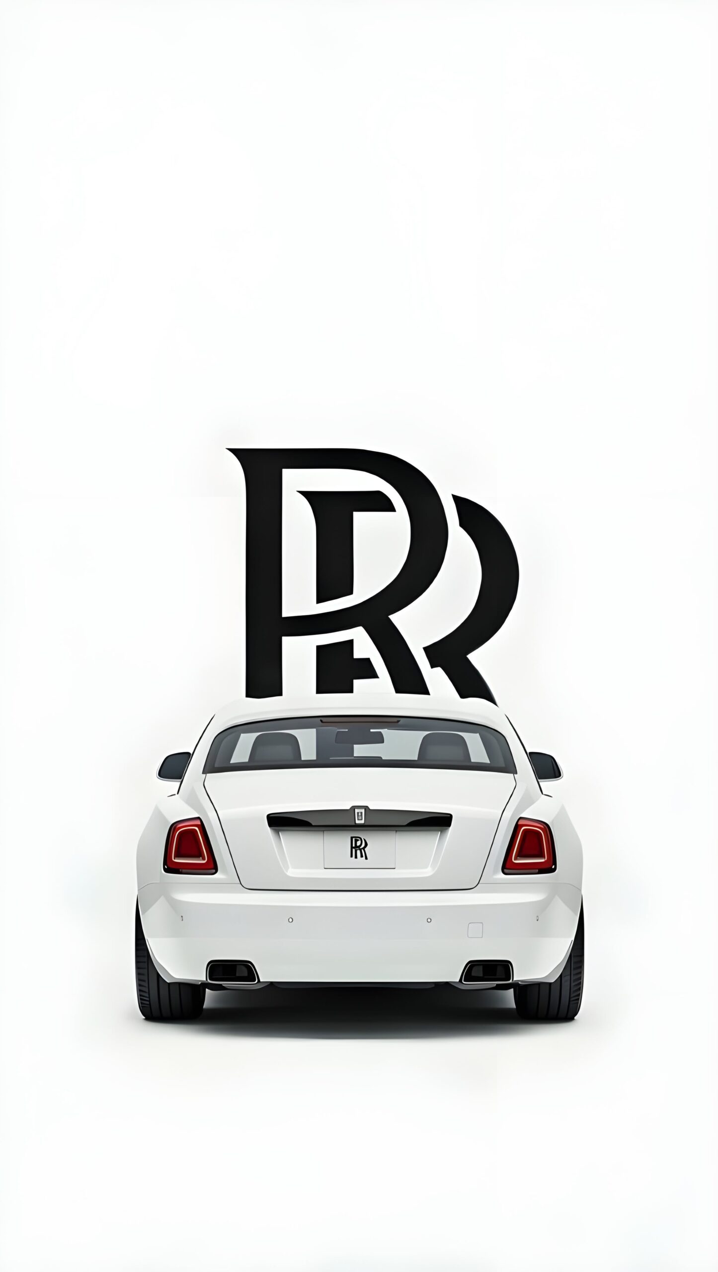 #Luxury #RollsRoyce #Ghost #Front #View #Minimalist #White #Car #Wallpaper #iPhone #Android