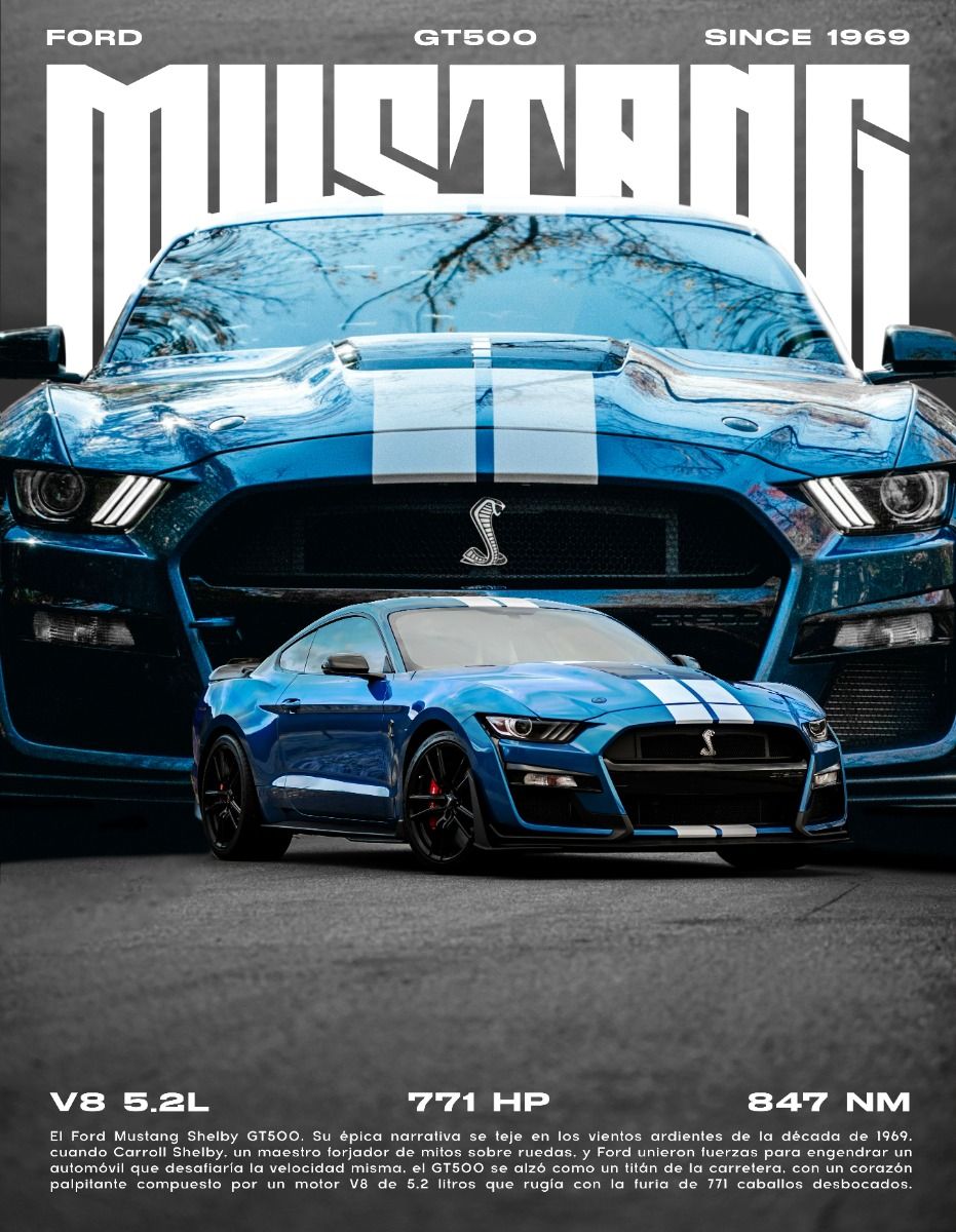 #POSTER #DESIGN #FORD #MUSTANG #GT500