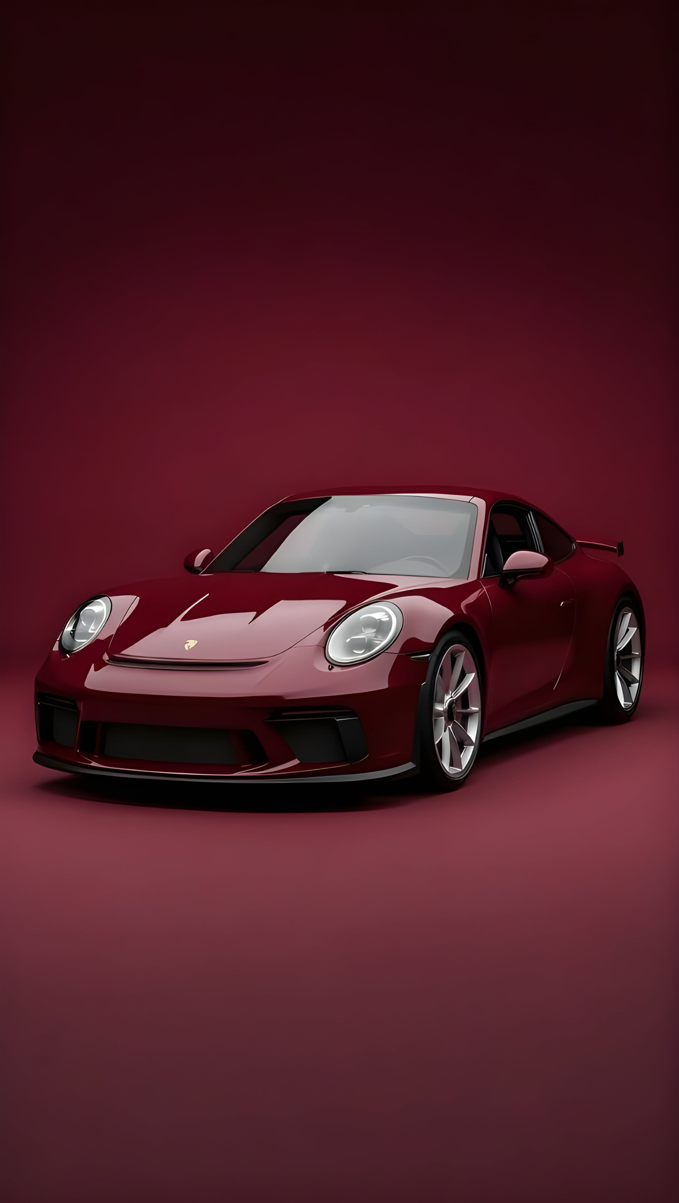 Maroon Porsche 911 GT3 Wallpaper for iPhone and Android, Pure Speed, Power, and Timeless Style
