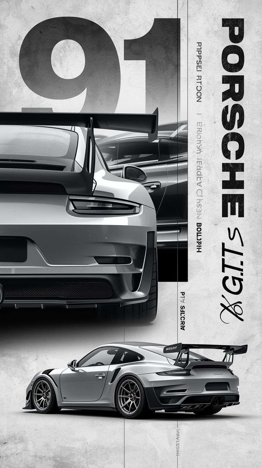 #Porsche #GT3 #Black #White #Poster #Download #Supercar #Wallpaper #download #profile