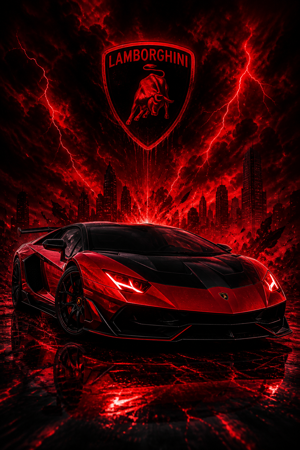 #Red #Black #Lamborghini #Aesthetic #Wallpaper #Dark #Cinematic #Supercar