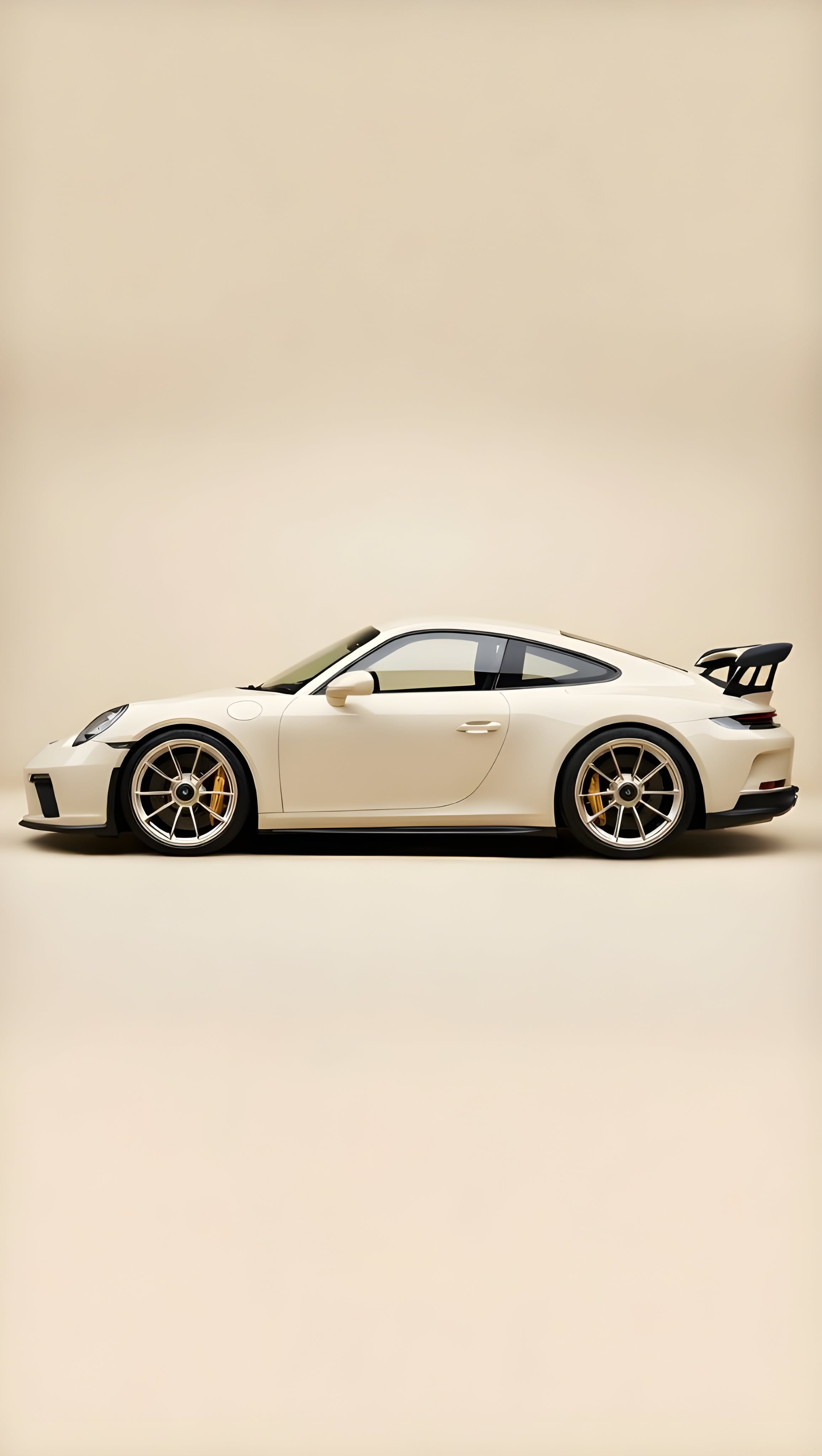 Porsche 911 GT3 In Cream White, Sleek Power And Precision For Your iPhone And Android Screen
